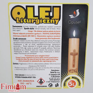 Олія для закритих лампад Opusel 5 л